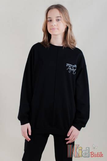 Купить Свитшот Perfect черного цвета для девочки-подростка A-yugi Jeans Аю22-14Чор на КидБутик Свитшот Perfect черного цвета для девочки-подростка A-yugi Jeans Аю22-14Чор
