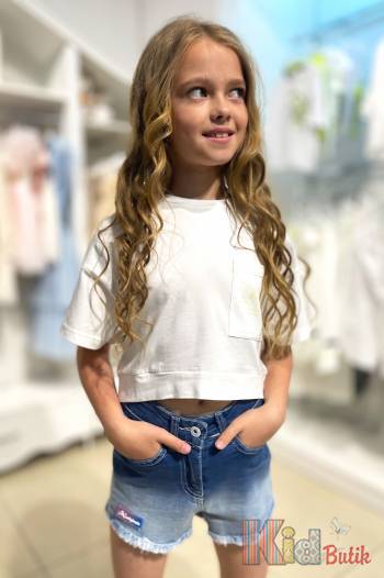 Купити Футболка-топ молочного кольору для дівчинки A-yugi Jeans Аю22-5(7071) на КідБутік Футболка-топ молочного кольору для дівчинки A-yugi Jeans Аю22-5(7071)