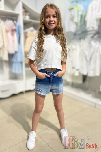 Купити Футболка-топ молочного кольору для дівчинки A-yugi Jeans Аю22-5(7071) на КідБутік Футболка-топ молочного кольору для дівчинки A-yugi Jeans Аю22-5(7071)
