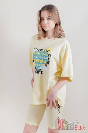 Купити Футболка світло-жовтого кольору для дівчинки. A-yugi Jeans Аю22-15Жт(7074) на КідБутік Футболка світло-жовтого кольору для дівчинки. A-yugi Jeans Аю22-15Жт(7074)