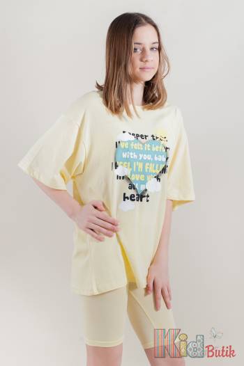 Купити Футболка світло-жовтого кольору для дівчинки. A-yugi Jeans Аю22-15Жт(7074) на КідБутік Футболка світло-жовтого кольору для дівчинки. A-yugi Jeans Аю22-15Жт(7074)