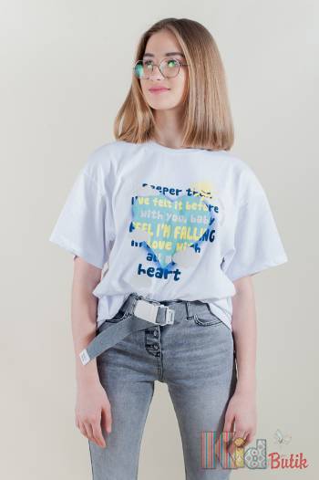 Купити Футболка білого кольору із принтом для дівчинки. A-yugi Jeans Аю22-15Бл(7074) на КідБутік Футболка білого кольору із принтом для дівчинки. A-yugi Jeans Аю22-15Бл(7074)