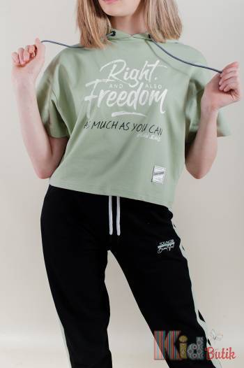 Купити Футболка з капюшоном фісташки для дівчинки. A-yugi Jeans Аю22-20Зл(7066) на КідБутік Футболка з капюшоном фісташки для дівчинки. A-yugi Jeans Аю22-20Зл(7066)