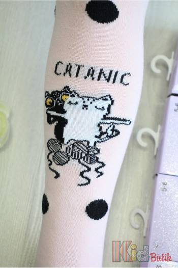 Купити Колготки "Catanic" з котиками для дівчинки Pier Lone W-280 на КідБутік Колготки "Catanic" з котиками для дівчинки Pier Lone W-280