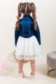 Купить Комплект молочный джинсовая куртка+юбка+футболка Moonstar МС22-8209Ekru на КидБутик Комплект молочный джинсовая куртка+юбка+футболка Moonstar МС22-8209Ekru - фото 2