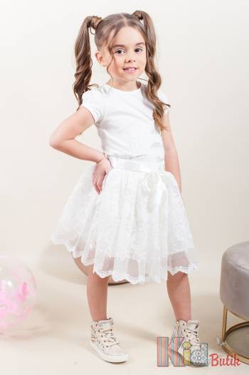 Купить Комплект молочный джинсовая куртка+юбка+футболка Moonstar МС22-8209Ekru на КидБутик Комплект молочный джинсовая куртка+юбка+футболка Moonstar МС22-8209Ekru