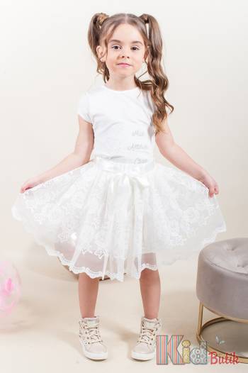 Купить Комплект молочный джинсовая куртка+юбка+футболка Moonstar МС22-8209Ekru на КидБутик Комплект молочный джинсовая куртка+юбка+футболка Moonstar МС22-8209Ekru