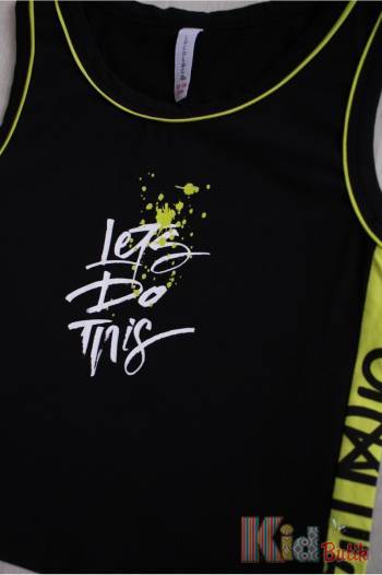 Купити Майка чорна "Lets do this" для дівчинки LOCOLOCO ЛЛ22-2230Siyah на КідБутік Майка чорна "Lets do this" для дівчинки LOCOLOCO ЛЛ22-2230Siyah