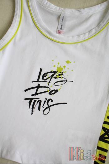 Купити Майка біла "Lets do this" для дівчинки LOCOLOCO ЛЛ22-2230 Beyaz на КідБутік Майка біла "Lets do this" для дівчинки LOCOLOCO ЛЛ22-2230 Beyaz