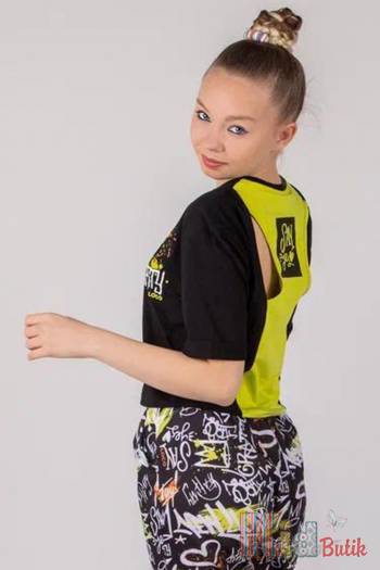 Купить Футболка черная "Graffity" для девочки LOCOLOCO ЛЛ22-2225Siyah на КидБутик Футболка черная "Graffity" для девочки LOCOLOCO ЛЛ22-2225Siyah