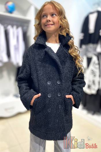 Купить Шубка черная двубортная для девочки LOCOLOCO ЛЛ23-4Чорн(1183) на КидБутик Шубка черная двубортная для девочки LOCOLOCO ЛЛ23-4Чорн(1183)