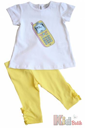 Купити Костюмчик 2-ка жовто-білий для дівчинки "Телефон" Best Kids БК22-2274Жв на КідБутік Костюмчик 2-ка жовто-білий для дівчинки "Телефон" Best Kids БК22-2274Жв