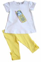 Купить Костюмчик 2-ка желто-белый для девочки "Телефон" Best Kids БК22-2274Жв на КидБутик Костюмчик 2-ка желто-белый для девочки "Телефон" Best Kids БК22-2274Жв