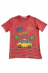 Купить Футболка коралловая "Surf Board" для мальчика WeWe W22-221566Кр на КидБутик Футболка коралловая "Surf Board" для мальчика WeWe W22-221566Кр