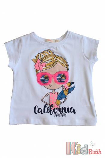 Купити Футболка біла "California" для маленької дівчинки WeWe W22-5211189Бл на КідБутік Футболка біла "California" для маленької дівчинки WeWe W22-5211189Бл