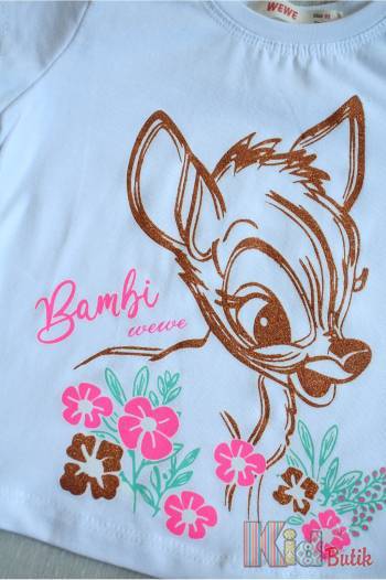 Купити Футболка біла "Bambi" для дівчинки WeWe W22-6211191Біл на КідБутік Футболка біла "Bambi" для дівчинки WeWe W22-6211191Біл