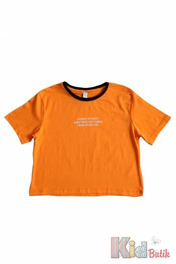 Купить Футболка оранжевая лаконичная для девочки "Fashion is about" LOCOLOCO ЛЛ22-2245Orang на КидБутик Футболка оранжевая лаконичная для девочки "Fashion is about" LOCOLOCO ЛЛ22-2245Orang