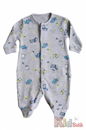 Купити Комбінезон сірий з принтом із собачок для малюка MYMIO baby Му22-4004Ср на КідБутік Комбінезон сірий з принтом із собачок для малюка MYMIO baby Му22-4004Ср