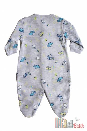 Купити Комбінезон сірий з принтом із собачок для малюка MYMIO baby Му22-4004Ср на КідБутік Комбінезон сірий з принтом із собачок для малюка MYMIO baby Му22-4004Ср