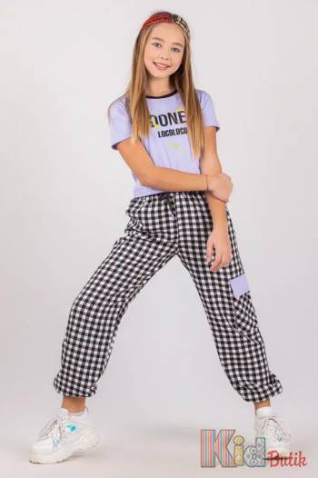 Купить Штаны джоггеры в квадратики со светло-фиолетовым LOCOLOCO ЛЛ22-3241Lila на КидБутик Штаны джоггеры в квадратики со светло-фиолетовым LOCOLOCO ЛЛ22-3241Lila