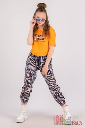 Купить Футболка оранжевая "LCL Street Style" с зебровой вставкой LOCOLOCO ЛЛ22-2268Orang на КидБутик Футболка оранжевая "LCL Street Style" с зебровой вставкой LOCOLOCO ЛЛ22-2268Orang