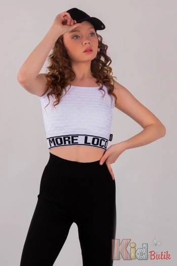 Купить Майка вязаная белая "MORE LOCO" универсального размера (140-164) LOCOLOCO ЛЛ22-4020 Beyar на КидБутик Майка вязаная белая "MORE LOCO" универсального размера (140-164) LOCOLOCO ЛЛ22-4020 Beyar