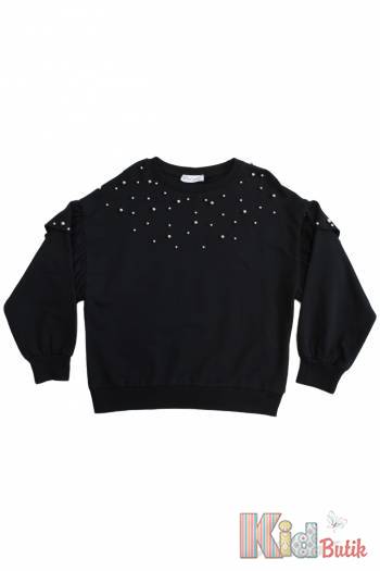 Купить Свитшот черный с бусинами для девочки Best Kids Бк22-14031 на КидБутик Свитшот черный с бусинами для девочки Best Kids Бк22-14031