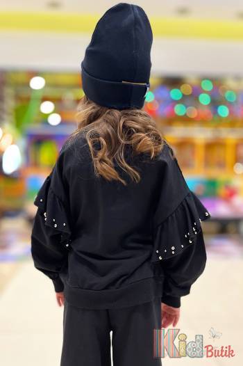 Купить Свитшот черный с бусинами для девочки Best Kids Бк22-14031 на КидБутик Свитшот черный с бусинами для девочки Best Kids Бк22-14031