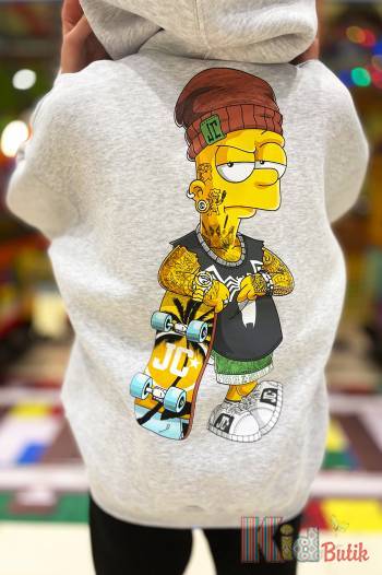 Купити Худі утеплений сірий уні "Simpson" для підлітків JaceyJace Дж22-17(302)сір на КідБутік Худі утеплений сірий уні "Simpson" для підлітків JaceyJace Дж22-17(302)сір