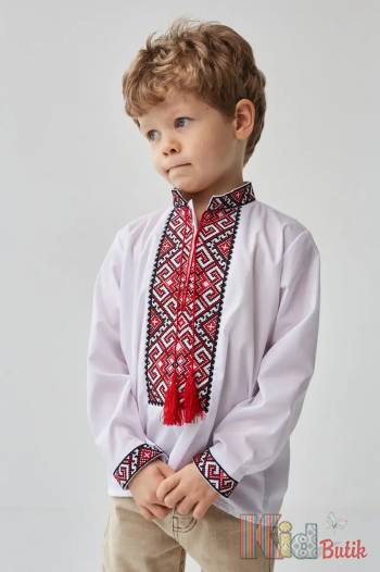 Купить Вышиванка для мальчика Зроблено з турботою Мв24-4черв. на КидБутик Вышиванка для мальчика Зроблено з турботою Мв24-4черв.