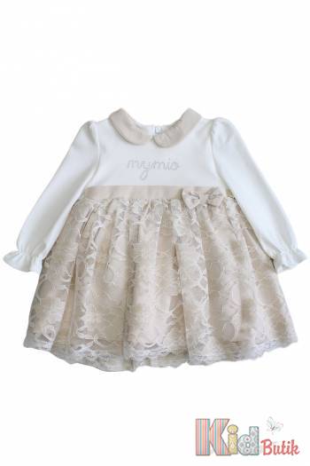 Купить Платье с кружевом для маленькой девочки MYMIO baby Му23-3760 на КидБутик Платье с кружевом для маленькой девочки MYMIO baby Му23-3760