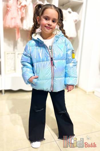 Куртка  для девочки жемчужноголубого цвета Bolina Baby И22-34Гл(2221)