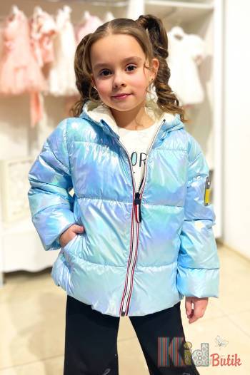Куртка  для девочки жемчужноголубого цвета Bolina Baby И22-34Гл(2221)