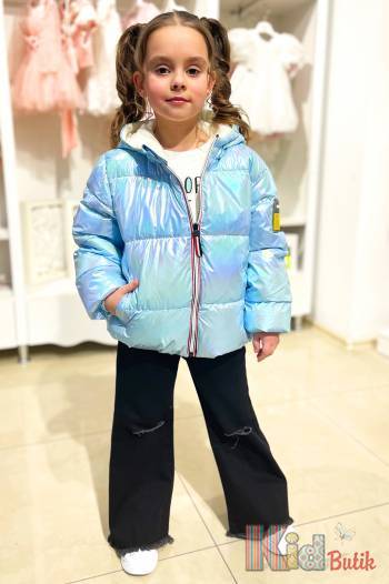 Куртка  для девочки жемчужноголубого цвета Bolina Baby И22-34Гл(2221)