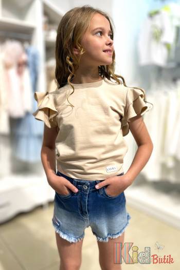 Купити Футболка бежевого кольору для дівчинки Brows Kids ВР23-1Беж( на КідБутік Футболка бежевого кольору для дівчинки Brows Kids ВР23-1Беж(
