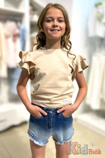 Купити Футболка бежевого кольору для дівчинки Brows Kids ВР23-1Беж( на КідБутік Футболка бежевого кольору для дівчинки Brows Kids ВР23-1Беж(