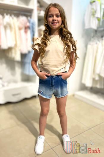 Купити Футболка бежевого кольору для дівчинки Brows Kids ВР23-1Беж( на КідБутік Футболка бежевого кольору для дівчинки Brows Kids ВР23-1Беж(
