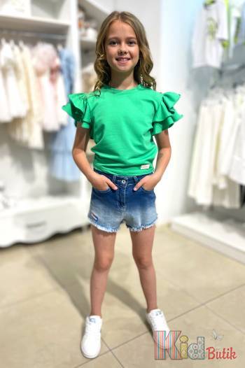 Купити Футболка яскраво-зеленого для дівчинки Brows Kids ВР23-1Зел на КідБутік Футболка яскраво-зеленого для дівчинки Brows Kids ВР23-1Зел
