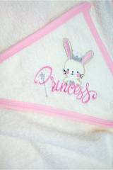 Купить Полотенце-уголок с розовым кроликом "Princess" Ramel Kids 23-308Рз на КидБутик Полотенце-уголок с розовым кроликом "Princess" Ramel Kids 23-308Рз