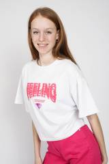 Купить Топ бело-розовый Feeling для девочки A-yugi Jeans Аю23-5Бл/корал(7126) на КидБутик Топ бело-розовый Feeling для девочки A-yugi Jeans Аю23-5Бл/корал(7126)