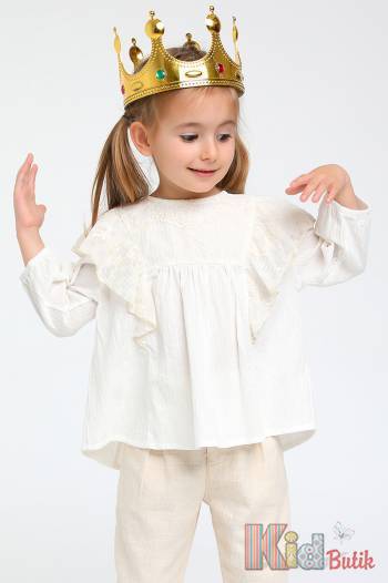 Купити Блуза молочного кольору для дівчинки Escabel Kids Ес23-40(35498) на КідБутік Блуза молочного кольору для дівчинки Escabel Kids Ес23-40(35498)