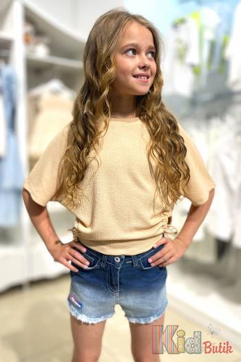 Купить Топ - "жатка" свободного кроя для девочки Escabel Kids Ес23-38(35254) на КидБутик Топ - "жатка" свободного кроя для девочки Escabel Kids Ес23-38(35254)