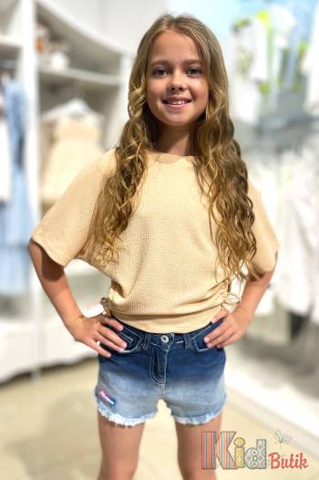 Купить Топ - "жатка" свободного кроя для девочки Escabel Kids Ес23-38(35254) на КидБутик Топ - "жатка" свободного кроя для девочки Escabel Kids Ес23-38(35254)