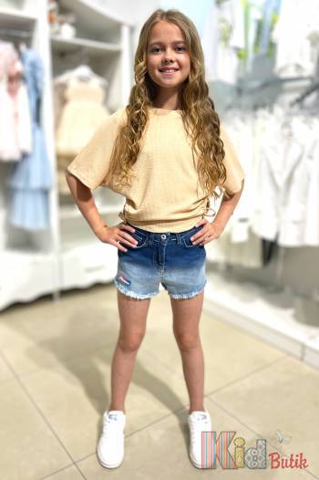 Купить Топ - "жатка" свободного кроя для девочки Escabel Kids Ес23-38(35254) на КидБутик Топ - "жатка" свободного кроя для девочки Escabel Kids Ес23-38(35254)