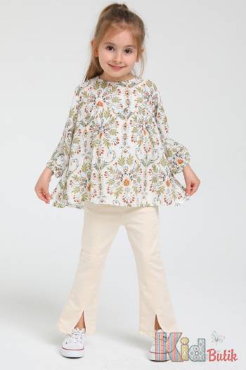 Купити Штани з розрізом кремові для дівчинки Escabel Kids Ес23-30(2367) на КідБутік Штани з розрізом кремові для дівчинки Escabel Kids Ес23-30(2367)