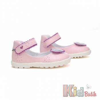 Купить Туфли розовые с сердечком для маленькой девочки Bartek 23-71195/SLP на КидБутик Туфли розовые с сердечком для маленькой девочки Bartek 23-71195/SLP