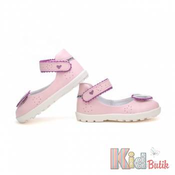Купить Туфли розовые с сердечком для маленькой девочки Bartek 23-71195/SLP на КидБутик Туфли розовые с сердечком для маленькой девочки Bartek 23-71195/SLP