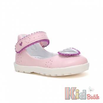 Купить Туфли розовые с сердечком для маленькой девочки Bartek 23-71195/SLP на КидБутик Туфли розовые с сердечком для маленькой девочки Bartek 23-71195/SLP