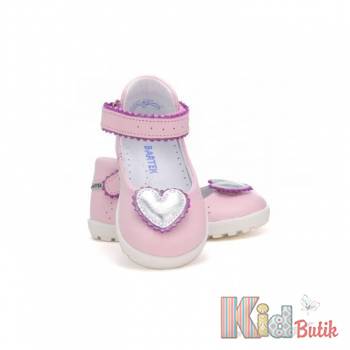 Купить Туфли розовые с сердечком для маленькой девочки Bartek 23-71195/SLP на КидБутик Туфли розовые с сердечком для маленькой девочки Bartek 23-71195/SLP