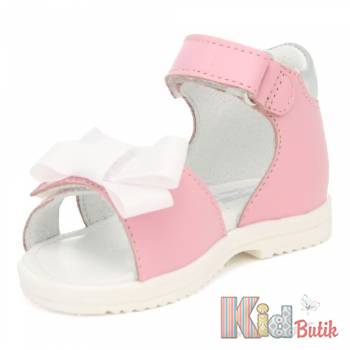 Купить Босоножки розовые с белым бантиком для девочки Bartek 23-11534005 на КидБутик Босоножки розовые с белым бантиком для девочки Bartek 23-11534005